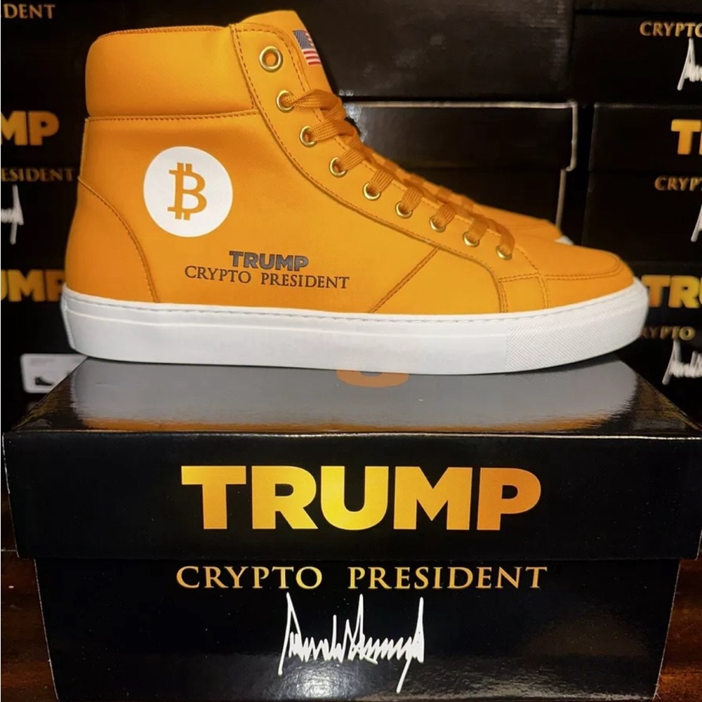 Donald Trump Sneakers x Bitcoin Crypto High Top Sneakers #449/1000 Size 10 Mens